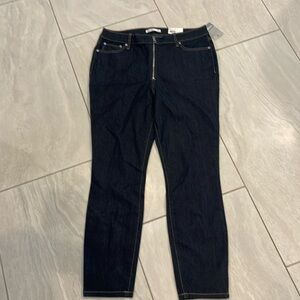 Nine West exposed zip high rise skinny jeans size 14